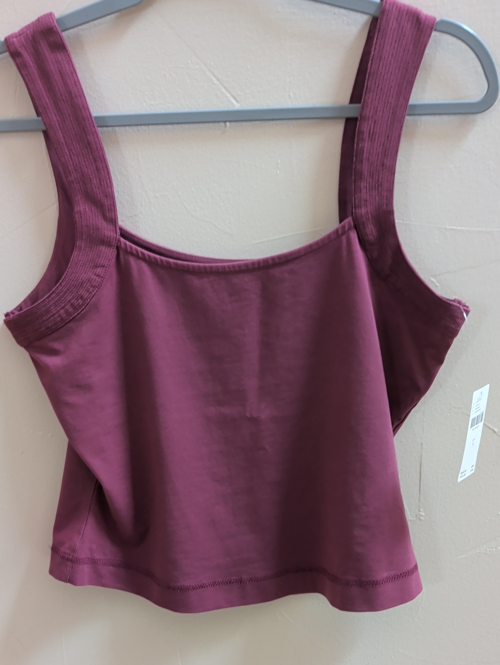 Maeve Rib-Trim Cropped Camisole in Plum
